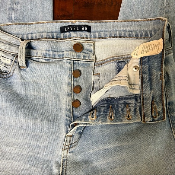 LEVEL 99 Denim Anthropologie High Rise Straight Skinny Jeans Swmmies Size 28 - Picture 7 of 11